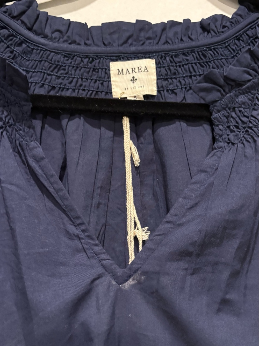Marea by Liz Joy - Cecelia Top. Short Sleeve. NWT NEW. Navy. Cotton - Picture 4 of 12
